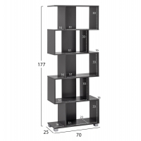 ΒΙΒΛΙΟΘΗΚΗ ΜΕΛΑΜΙΝΗΣ HM2385.10 ΓΚΡΙ 70x25x177Υ εκ. ΒΙΒΛΙΟΘΗΚΗ ΜΕΛΑΜΙΝΗΣ HM2385.10 ΓΚΡΙ 70x25x177Υ εκ.