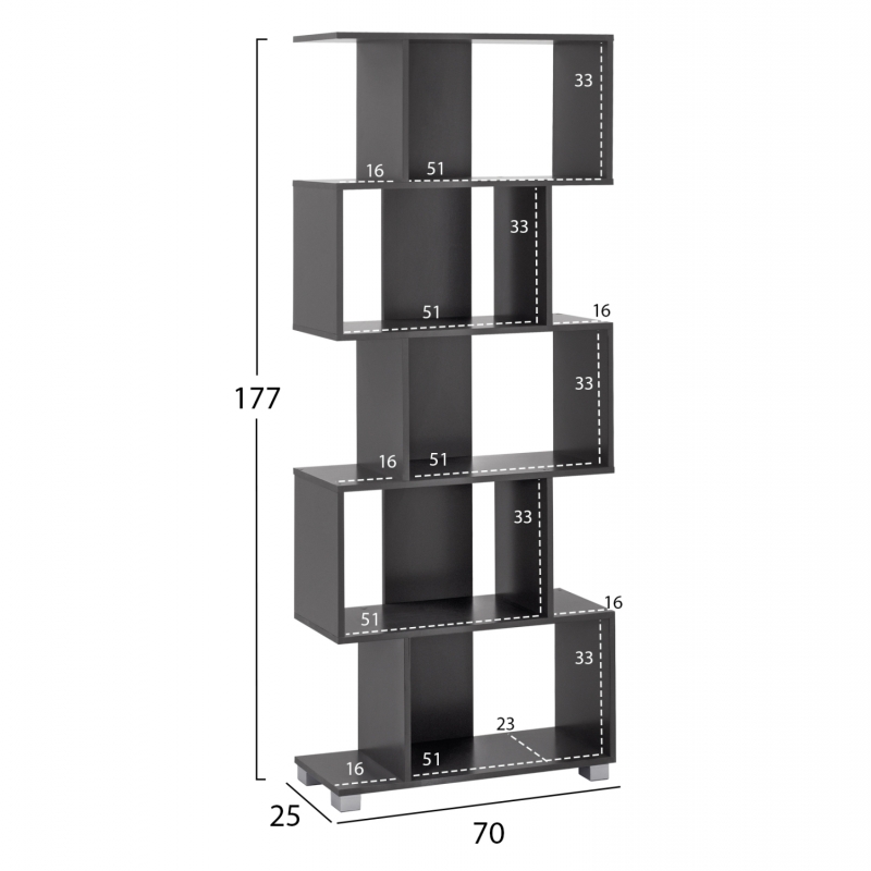 ΒΙΒΛΙΟΘΗΚΗ ΜΕΛΑΜΙΝΗΣ HM2385.10 ΓΚΡΙ 70x25x177Υ εκ. ΒΙΒΛΙΟΘΗΚΗ ΜΕΛΑΜΙΝΗΣ HM2385.10 ΓΚΡΙ 70x25x177Υ εκ.