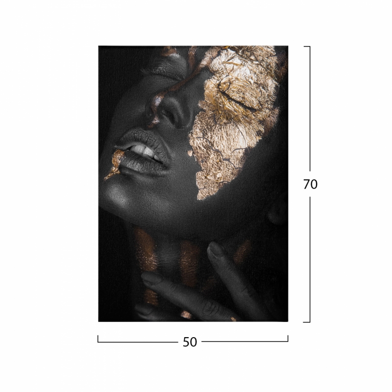 ΠΙΝΑΚΑΣ ΚΑΜΒΑΣ DARK SKINNED GIRL WITH GOLD MAKEUP HM7196.01 50X3X70 εκ. ΠΙΝΑΚΑΣ ΚΑΜΒΑΣ DARK SKINNED GIRL WITH GOLD MAKEUP HM7196.01 50X3X70 εκ.
