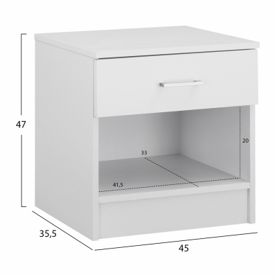 ΚΟΜΟΔΙΝΟ ΜΕ 1 ΣΥΡΤΑΡΙ LANEY ΛΕΥΚΟ HM2345.05 45x35,5x47 εκ. ΚΟΜΟΔΙΝΟ ΜΕ 1 ΣΥΡΤΑΡΙ LANEY ΛΕΥΚΟ HM2345.05 45x35,5x47 εκ.