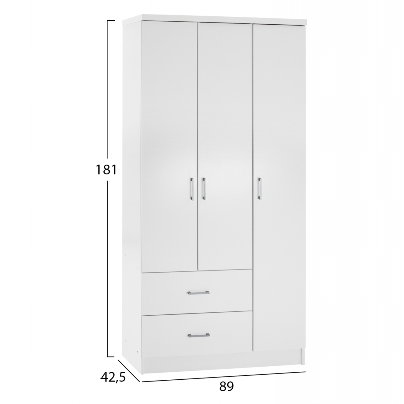 ΝΤΟΥΛΑΠΑ 3ΦΥΛΛΗ ME 2 ΣΥΡΤΑΡΙΑ CAESAR HM340.05 ΛΕΥΚΗ 89x42,5x181 εκ. ΝΤΟΥΛΑΠΑ 3ΦΥΛΛΗ ME 2 ΣΥΡΤΑΡΙΑ CAESAR HM340.05 ΛΕΥΚΗ 89x42,5x181 εκ.