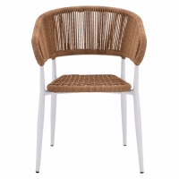 ΠΟΛΥΘΡΟΝΑ ΑΛΟΥΜΙΝΙΟΥ EULO ΛΕΥΚΗ ΜΕ ΣΥΝΘΕΤΙΚΟ RATTAN ΜΠΕΖ HM5783.02 56x60x78Y εκ.