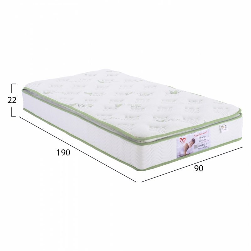 ΣΤΡΩΜΑ CONTINUOUS SPRING ΜΕ ΑΝΩΣΤΡΩΜΑ ALOE VERA 90X190 HM372.11 ΜΟΝΗΣ ΟΨΗΣ ΣΤΡΩΜΑ CONTINUOUS SPRING ΜΕ ΑΝΩΣΤΡΩΜΑ ALOE VERA 90X190 HM372.11 ΜΟΝΗΣ ΟΨΗΣ