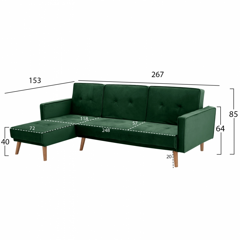 ΚΑΝΑΠΕΣ ΚΡΕΒΑΤΙ ΓΩΝΙΑ ΑΝΑΣΤΡΕΨΙΜΗ TALIA HM3153.03 ΒΕΛΟΥΔΟ ΚΥΠΑΡΙΣΣΙ 267x153x85 εκ. ΚΑΝΑΠΕΣ ΚΡΕΒΑΤΙ ΓΩΝΙΑ ΑΝΑΣΤΡΕΨΙΜΗ TALIA HM3153.03 ΒΕΛΟΥΔΟ ΚΥΠΑΡΙΣΣΙ 267x153x85 εκ.