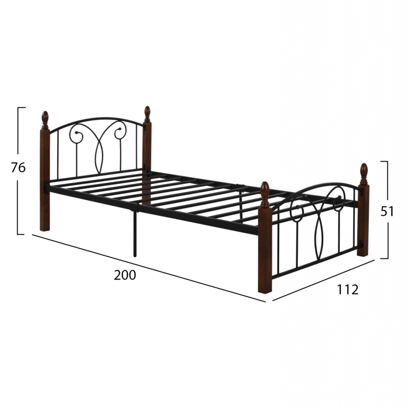 ΚΡΕΒΑΤΙ SUZIE HM600 ΜΕΤΑΛΛΟ RUBBERWOOD ΓΙΑ ΣΤΡΩΜΑ 110Χ190 εκ. ΚΡΕΒΑΤΙ SUZIE HM600 ΜΕΤΑΛΛΟ RUBBERWOOD ΓΙΑ ΣΤΡΩΜΑ 110Χ190 εκ.