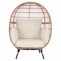 ΠΟΛΥΘΡΟΝΑ ΦΩΛΙΑ ALLEGRA HM5764 ΜΕ WICKER ΣΕ ΜΠΕΖ ΑΠΟΧΡΩΣΗ 110x85x148 εκ.