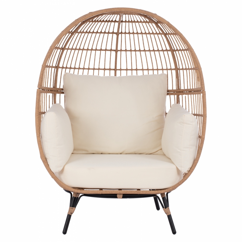 ΠΟΛΥΘΡΟΝΑ ΦΩΛΙΑ ALLEGRA HM5764 ΜΕ WICKER ΣΕ ΜΠΕΖ ΑΠΟΧΡΩΣΗ 110x85x148 εκ.