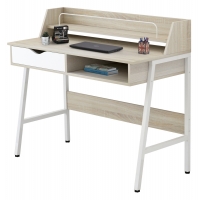 ΓΡΑΦΕΙΟ OLIVIER HM2129.01 ΜΕΛΑΜΙΝΗ ΣΕ SONAMA-ΛΕΥΚΟ-ΛΕΥΚΟΣ ΜΕΤΑΛΛΙΚΟΣ ΣΚΕΛΕΤΟΣ 104.5x48.5x89Υεκ