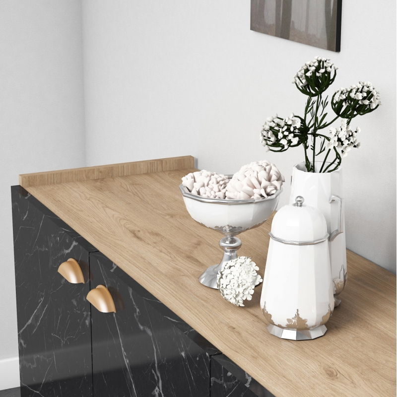 ΜΠΟΥΦΕΣ ΜΕΛΑΜΙΝΗΣ HM9045.01 NATURAL WOOD - ΜΑΥΡΟ ΜΑΡΜΑΡΟ 180x41x77,8Y εκ. ΜΠΟΥΦΕΣ ΜΕΛΑΜΙΝΗΣ HM9045.01 NATURAL WOOD - ΜΑΥΡΟ ΜΑΡΜΑΡΟ 180x41x77,8Y εκ.