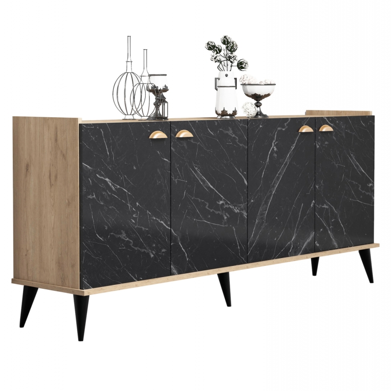 ΜΠΟΥΦΕΣ ΜΕΛΑΜΙΝΗΣ HM9045.01 NATURAL WOOD - ΜΑΥΡΟ ΜΑΡΜΑΡΟ 180x41x77,8Y εκ. ΜΠΟΥΦΕΣ ΜΕΛΑΜΙΝΗΣ HM9045.01 NATURAL WOOD - ΜΑΥΡΟ ΜΑΡΜΑΡΟ 180x41x77,8Y εκ.