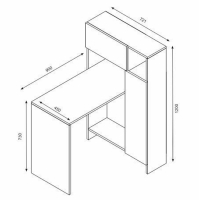 ΓΡΑΦΕΙΟ ΜΕ ΒΙΒΛΙΟΘΗΚΗ ALCOTT HM9087.01 ΛΕΥΚΟ ΚΑΡΥΔΙ 90x72,1x120Y εκ. ΓΡΑΦΕΙΟ ΜΕ ΒΙΒΛΙΟΘΗΚΗ ALCOTT HM9087.01 ΛΕΥΚΟ ΚΑΡΥΔΙ 90x72,1x120Y εκ.