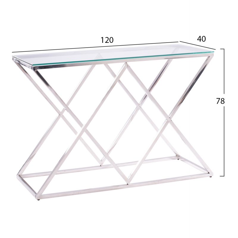 ΚΟΝΣΟΛΑ HOLLAND HM8622.01 ΜΕ ΓΥΑΛΙ ΚΑΙ ΒΑΣΗ ΧΡΩΜΙΟΥ 120X40Χ78 EK. ΚΟΝΣΟΛΑ HOLLAND HM8622.01 ΜΕ ΓΥΑΛΙ ΚΑΙ ΒΑΣΗ ΧΡΩΜΙΟΥ 120X40Χ78 EK.