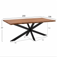ΤΡΑΠΕΖΙ ΤΡΑΠΕΖΑΡΙΑΣ MONTANA SUPERIOR ΜΑΣΙΦ ΑΚΑΚΙΑΣ HM8716.11 200x85-110x77Υεκ.