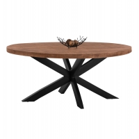 ΤΡΑΠΕΖΙ LEVINHO HM8483.11 OVAL 6εκ. ΠΑΧΟΣ ΑΠΟ ΜΑΣΙΦ ΞΥΛΟ MANGO 210x100x78Υ εκ.