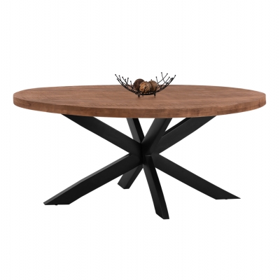 ΤΡΑΠΕΖΙ LEVINHO HM8483.11 OVAL 6εκ. ΠΑΧΟΣ ΑΠΟ ΜΑΣΙΦ ΞΥΛΟ MANGO 210x100x78Υ εκ.