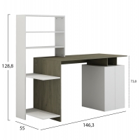 ΓΡΑΦΕΙΟ ΜΕ ΒΙΒΛΙΟΘΗΚΗ ROCHELL ΜΕΛΑΜΙΝΗ OLIVE GREY ΛΕΥΚΟ 146,3x55x128,8Υεκ.HM8886.11 ΓΡΑΦΕΙΟ ΜΕ ΒΙΒΛΙΟΘΗΚΗ ROCHELL ΜΕΛΑΜΙΝΗ OLIVE GREY ΛΕΥΚΟ 146,3x55x128,8Υεκ.HM8886.11