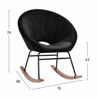 ΠΟΛΥΘΡΟΝΑ ΚΟΥΝΙΣΤΗ PAULINA HM8399.04 ΜΑΥΡΟ ΒΕΛΟΥΔΟ 76X86X76Υ εκ.