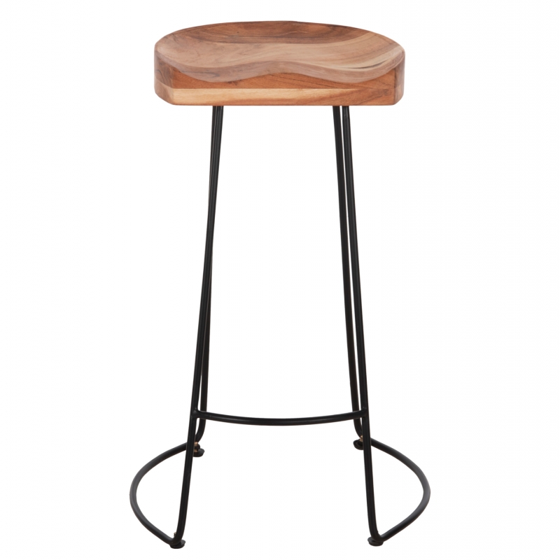 ΣΚΑΜΠΟ BAR ELEANOR HM8363.11 ΜΑΣΙΦ ΞΥΛΟ ΑΚΑΚΙΑΣ-ΜΕΤΑΛΛΟ 50x43x78Υεκ.
