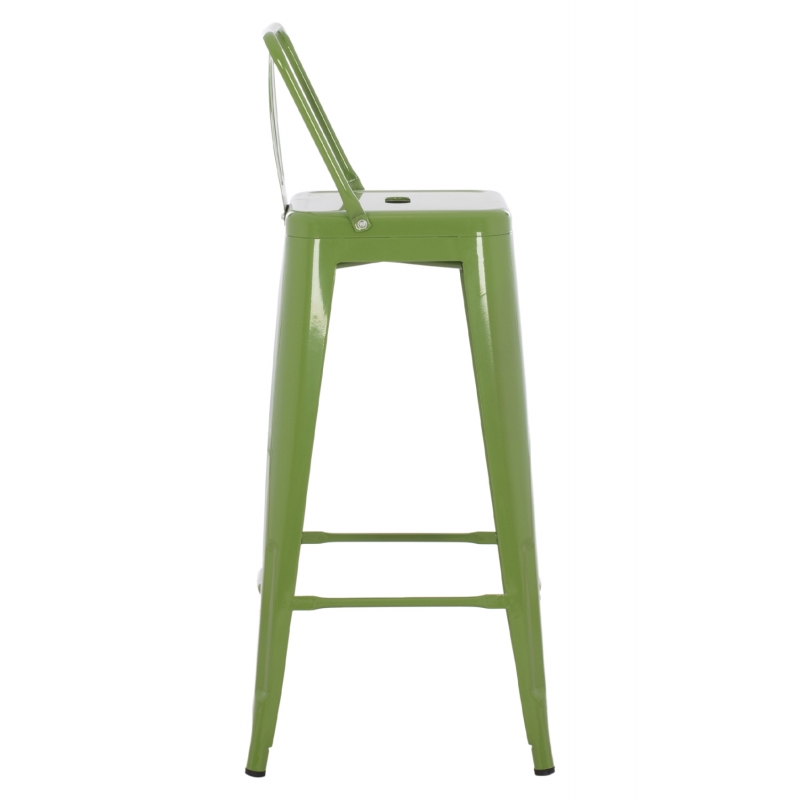 ΣΚΑΜΠΟ BAR ΜΕΤΑΛΛΙΚΟ MELITA ME ΠΛΑΤΗ ΣΕ LIGHT OLIVE GREEN HM8643.13 43Χ43Χ100Yεκ.