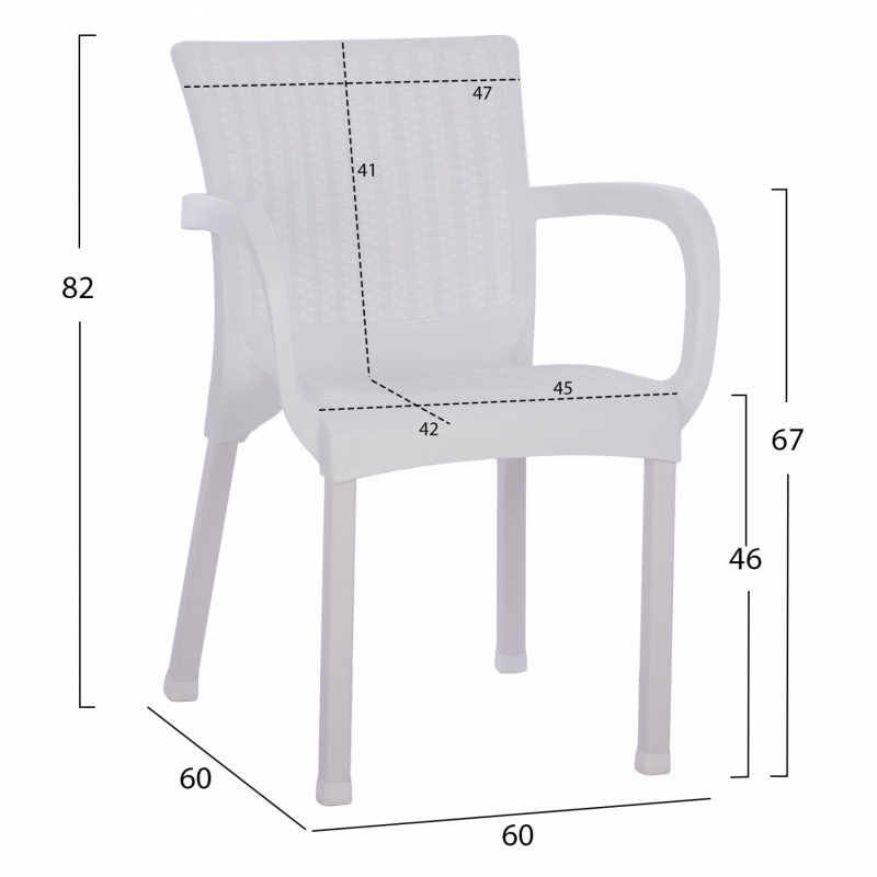 ΠΟΛΥΘΡΟΝΑ ΠΟΛΥΠΡΟΠΥΛΕΝΙΟΥ RATTAN ΠΟΔΙ ALU HM5591.01 ΧΡΩΜΑ ΛΕΥΚΟ 60x60x82 cm ΠΟΛΥΘΡΟΝΑ ΠΟΛΥΠΡΟΠΥΛΕΝΙΟΥ RATTAN ΠΟΔΙ ALU HM5591.01 ΧΡΩΜΑ ΛΕΥΚΟ 60x60x82 cm