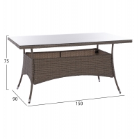 ΤΡΑΠΕΖΙ ΜΕΤΑΛΛΙΚΟ MINSK RATTAN ΓΚΡΙ HM5507.01 150x90x75Υ εκ. ΤΡΑΠΕΖΙ ΜΕΤΑΛΛΙΚΟ MINSK RATTAN ΓΚΡΙ HM5507.01 150x90x75Υ εκ.