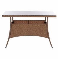 ΤΡΑΠΕΖΙ ΜΕΤΑΛΛΙΚΟ MILITARY RATTAN ΜΠΕΖ ΚΑΦΕ HM5141.32 120x70x75Υ εκ.
