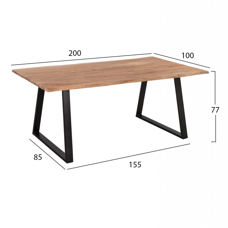 ΤΡΑΠΕΖΙ ΤΡΑΠΕΖΑΡΙΑΣ SOFIA SLIM HM8501.11 ΑΠΟ ΜΑΣΙΦ ΞΥΛΟ ΑΚΑΚΙΑΣ 200x100x77Υ εκ. ΤΡΑΠΕΖΙ ΤΡΑΠΕΖΑΡΙΑΣ SOFIA SLIM HM8501.11 ΑΠΟ ΜΑΣΙΦ ΞΥΛΟ ΑΚΑΚΙΑΣ 200x100x77Υ εκ.