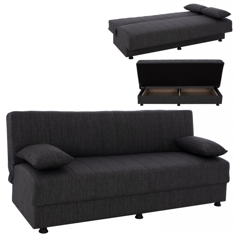 ΚΑΝΑΠΕΣ ΚΡΕΒΑΤΙ ΤΡΙΘΕΣΙΟΣ ΓΚΡΙ HM3239.03 180x72x77 εκ.