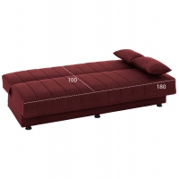 ΚΑΝΑΠΕΣ ΚΡΕΒΑΤΙ ANDRI ΤΡΙΘΕΣΙΟΣ ΚΟΚΚΙΝΟ HM3239.06 180x72x77 εκ.