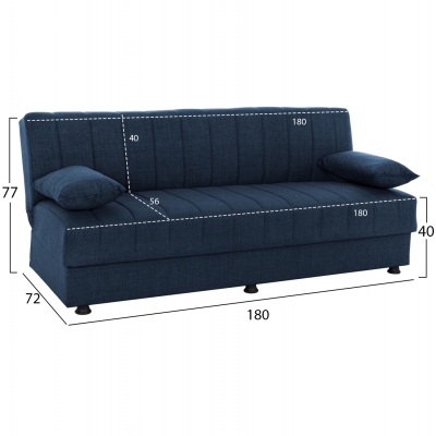 ΚΑΝΑΠΕΣ ΚΡΕΒΑΤΙ ANDRI ΤΡΙΘΕΣΙΟΣ ΜΠΛΕ HM3239.07 180x83x74Y εκ.