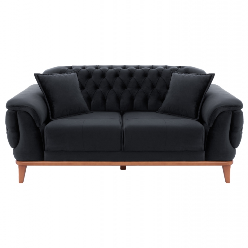 ΚΑΝΑΠΕΣ ΚΡΕΒΑΤΙ BENNINGTON 2ΘΕΣΙΟΣ ΜΑΥΡΟΣ HM3250.01 180x95x80 εκ.
