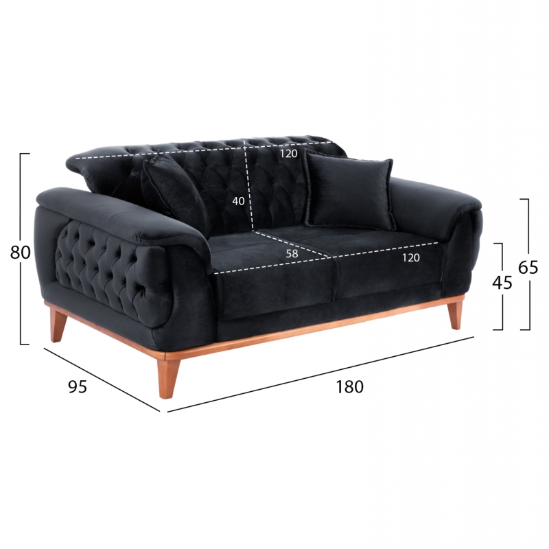 ΣΕΤ ΣΑΛΟΝΙ 3ΤΜΧ BENNINGTON ΜΑΥΡΟ HM11745.01 ΣΕΤ ΣΑΛΟΝΙ 3ΤΜΧ BENNINGTON ΜΑΥΡΟ HM11745.01