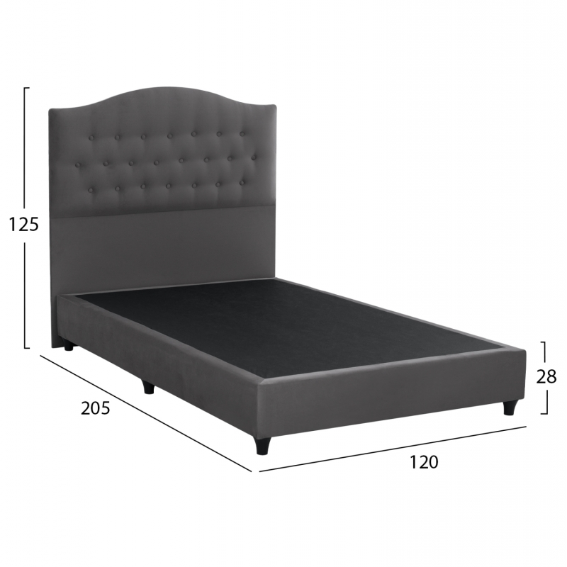 ΚΡΕΒΑΤΙ MALENA ΑΠΟ ΓΚΡΙ ΒΕΛΟΥΔΟ HM647.10 ΓΙΑ ΣΤΡΩΜΑ 120x200 εκ. ΚΡΕΒΑΤΙ MALENA ΑΠΟ ΓΚΡΙ ΒΕΛΟΥΔΟ HM647.10 ΓΙΑ ΣΤΡΩΜΑ 120x200 εκ.