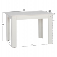 ΤΡΑΠΕΖΙ ΚΟΥΖΙΝΑΣ KELVIN 140x80x77Υεκ. ΛΕΥΚΟ HM2429.03 ΤΡΑΠΕΖΙ ΚΟΥΖΙΝΑΣ KELVIN 140x80x77Υεκ. ΛΕΥΚΟ HM2429.03