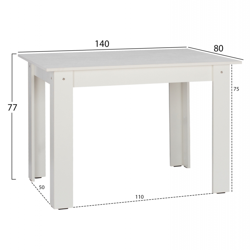 ΤΡΑΠΕΖΙ ΚΟΥΖΙΝΑΣ KELVIN 140x80x77Υεκ. ΛΕΥΚΟ HM2429.03 ΤΡΑΠΕΖΙ ΚΟΥΖΙΝΑΣ KELVIN 140x80x77Υεκ. ΛΕΥΚΟ HM2429.03