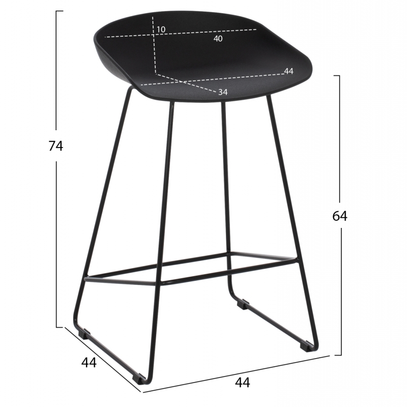 ΣΚΑΜΠΟ ΜΠΑΡ NAILA HM9299.02 ΜΑΥΡΟ ΜΕΣΑΙΟΥ ΥΨΟΥΣ 44x44x74Yεκ. ΣΚΑΜΠΟ ΜΠΑΡ NAILA HM9299.02 ΜΑΥΡΟ ΜΕΣΑΙΟΥ ΥΨΟΥΣ 44x44x74Yεκ.