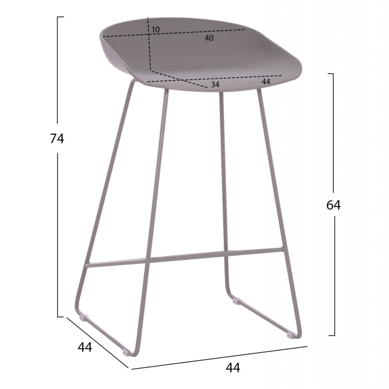 ΣΚΑΜΠΟ ΜΠΑΡ NAILA HM9299.10 ΓΚΡΙ ΜΕΣΑΙΟΥ ΥΨΟΥΣ 44x44x74Yεκ. ΣΚΑΜΠΟ ΜΠΑΡ NAILA HM9299.10 ΓΚΡΙ ΜΕΣΑΙΟΥ ΥΨΟΥΣ 44x44x74Yεκ.