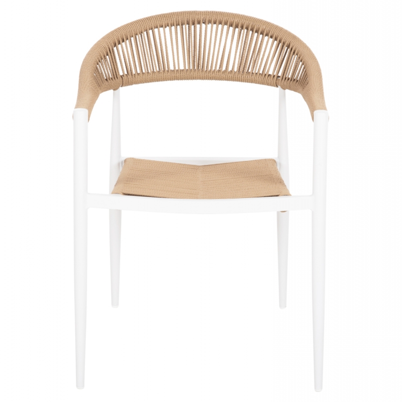 ΠΟΛΥΘΡΟΝΑ ΑΛΟΥΜΙΝΙΟΥ GRET HM5854.01 ΛΕΥΚΗ PE RATTAN ΜΠΕΖ 56x55,5x78Υεκ.