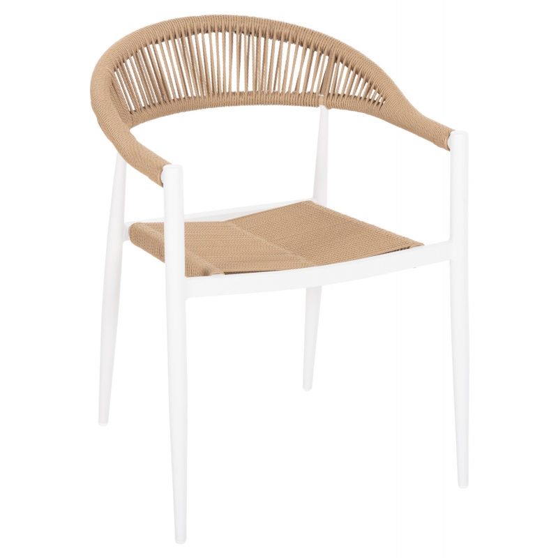 ΠΟΛΥΘΡΟΝΑ ΑΛΟΥΜΙΝΙΟΥ GRET HM5854.01 ΛΕΥΚΗ PE RATTAN ΜΠΕΖ 56x55,5x78Υεκ.