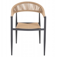 ΠΟΛΥΘΡΟΝΑ ΑΛΟΥΜΙΝΙΟΥ GRET HM5854.02 ΑΝΘΡΑΚΙ PΕ RATTAN ΜΠΕΖ 56x55,5x78Υ εκ.