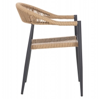 ΠΟΛΥΘΡΟΝΑ ΑΛΟΥΜΙΝΙΟΥ GRET HM5854.02 ΑΝΘΡΑΚΙ PΕ RATTAN ΜΠΕΖ 56x55,5x78Υ εκ.