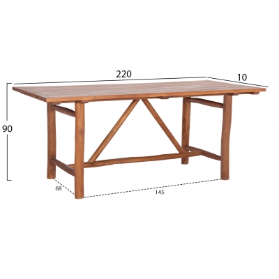 ΤΡΑΠΕΖΙ GROOVE HM9390.01 ΑΠΟ ΞΥΛΟ ΜΑΣΙΦ ΤΕΑΚ 220X100X90Υεκ.