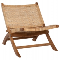 ΚΑΡΕΚΛΑ LOUNGE ΑΝΑΔΙΠΛΟΥΜΕΝΗ ANTIL HM9379.01 ΜΑΣΙΦ ΞΥΛΟ ΤEAK ΦΥΣΙΚΟ 66x77x67Yεκ.