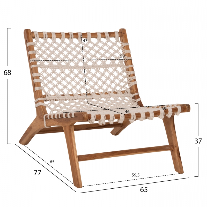 ΠΟΛΥΘΡΟΝΑ ANTIB HM9466.01 ΤΕΑΚ ΞΥΛΟ NYLON ΣΧΟΙΝΙ ΛΕΥΚΟ 65x77x68Υεκ.