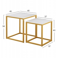 ΖΙΓΚΟΝ GRELAY 2 ΤΕΜ MDF ΟΨΗ ΜΑΡΜΑΡΟΥ & ΜΕΤΑΛΛΟ HM8762.11 45Χ45Χ50εκ. & 37Χ37Χ43 εκ. ΖΙΓΚΟΝ GRELAY 2 ΤΕΜ MDF ΟΨΗ ΜΑΡΜΑΡΟΥ & ΜΕΤΑΛΛΟ HM8762.11 45Χ45Χ50εκ. & 37Χ37Χ43 εκ.
