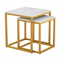ΖΙΓΚΟΝ GRELAY 2 ΤΕΜ MDF ΟΨΗ ΜΑΡΜΑΡΟΥ & ΜΕΤΑΛΛΟ HM8762.11 45Χ45Χ50εκ. & 37Χ37Χ43 εκ. ΖΙΓΚΟΝ GRELAY 2 ΤΕΜ MDF ΟΨΗ ΜΑΡΜΑΡΟΥ & ΜΕΤΑΛΛΟ HM8762.11 45Χ45Χ50εκ. & 37Χ37Χ43 εκ.