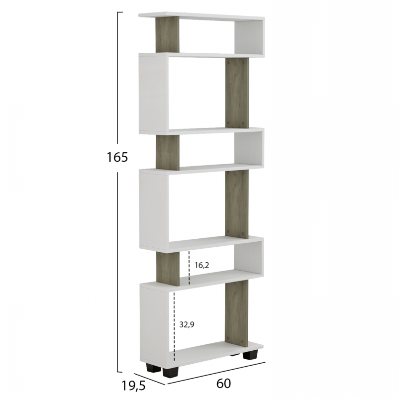 ΒΙΒΛΙΟΘΗΚΗ ΜΕΛΑΜΙΝΗΣ OWLOLIVE GREY ΛΕΥΚΟ 60x19,5x165Yεκ.HM8923.11 ΒΙΒΛΙΟΘΗΚΗ ΜΕΛΑΜΙΝΗΣ OWLOLIVE GREY ΛΕΥΚΟ 60x19,5x165Yεκ.HM8923.11