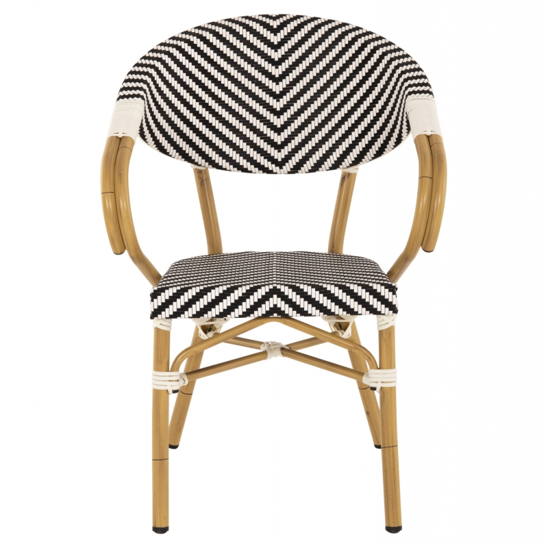 ΠΟΛΥΘΡΟΝΑ BAMBOO LOOK HM5861.01 ΜΑΥΡΟ-ΛΕΥΚΟ 57x55x82 εκ.