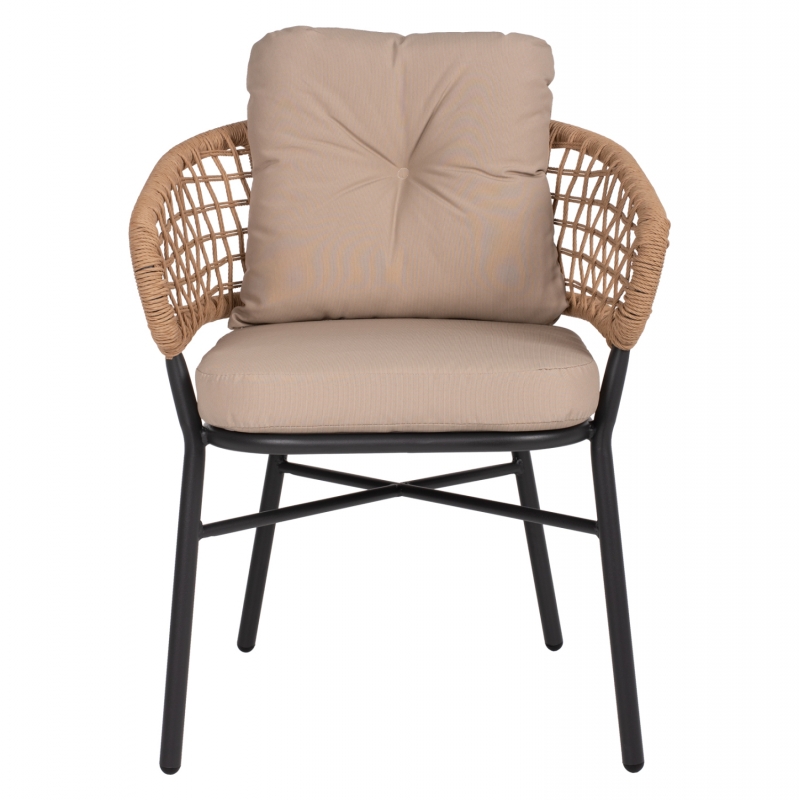 ΠΟΛΥΘΡΟΝΑ ΑΛΟΥΜΙΝΙΟΥ DARK GREY ΕΠΑΓΓΕΛΜ. RATTAN ΜΑΞΙΛΑΡΙ ΜΠΕΖ HM5863.01 60x56x84 εκ.
