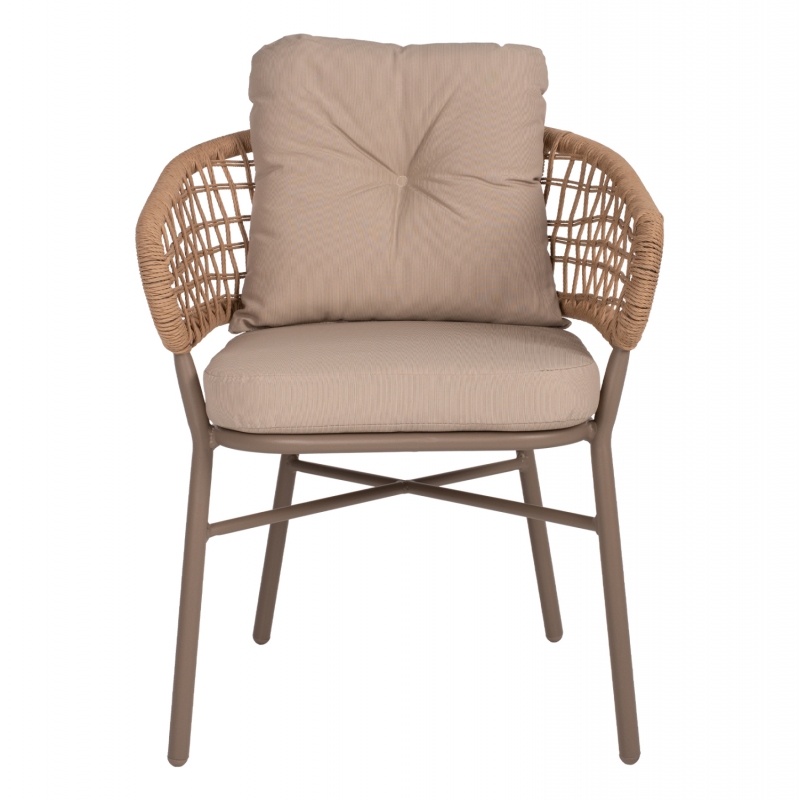 ΠΟΛΥΘΡΟΝΑ ΑΛΟΥΜΙΝΙΟΥ ΜΟΚΑ ΕΠΑΓΓΕΛΜ. RATTAN & ΜΑΞΙΛΑΡΙ ΜΠΕΖ HM5863.02 60x56x84Y εκ.